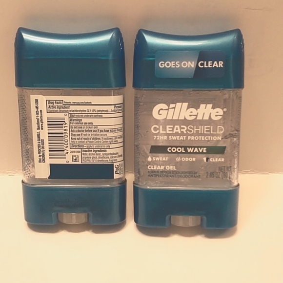 Gillette Clear Shield 72 Hour Sweat Protection Cool Wave Scent 2 tubes - Picture 4 of 7